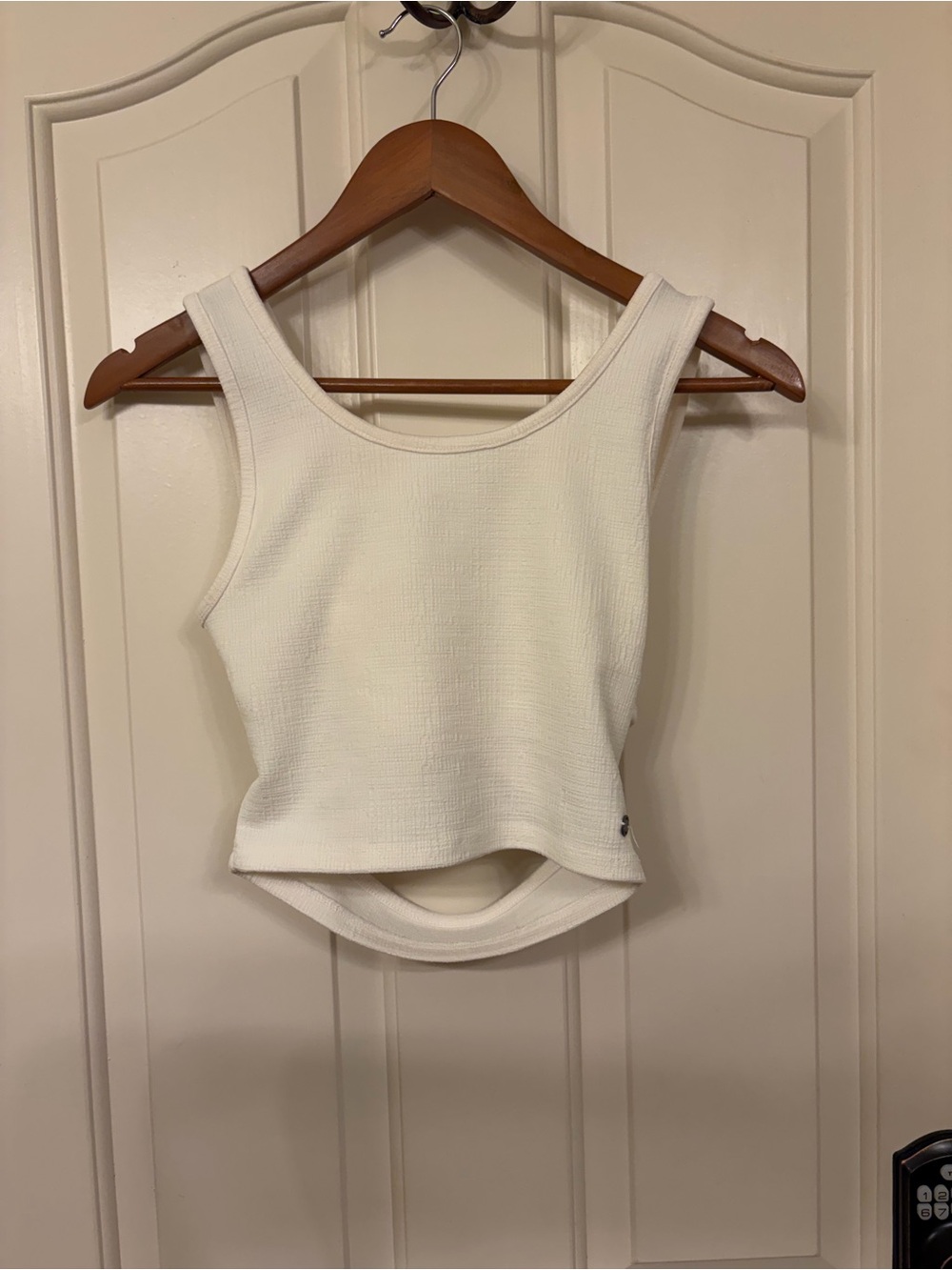 Roxy White Ribbed Scoop Tank Top
